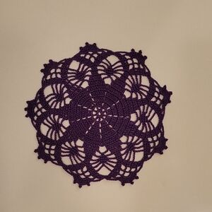 Elegant Purple Crochet Doily